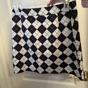 black & white argyle skirt